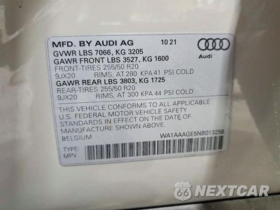 Zdjęcie 14 z 14 samochodu: 2022 AUDI E-TRON PREMIUM VIN:WA1AAAGE5NB013258 - miniatura