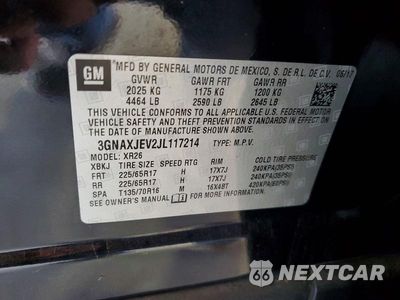 Zdjęcie 13 z 13 samochodu: 2018 CHEVROLET EQUINOX LT VIN:3GNAXJEV2JL117214 - miniatura