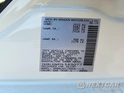 Zdjęcie 12 z 12 samochodu: 2026 NISSAN ALTIMA SV VIN:1N4BL4DW9TN349077 - miniatura