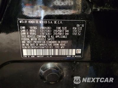 Zdjęcie 13 z 13 samochodu: 2016 HONDA HR-V EXL VIN:3CZRU5H70GM753183 - miniatura