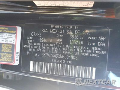 Zdjęcie 12 z 12 samochodu: 2022 KIA RIO S VIN:3KPA24ADXNE504805 - miniatura