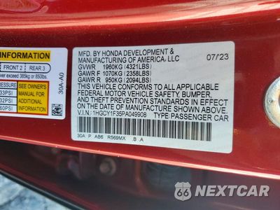 Zdjęcie 12 z 12 samochodu: 2023 HONDA ACCORD EX VIN:1HGCY1F35PA049908 - miniatura