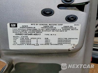 Zdjęcie 13 z 13 samochodu: 2004 CHEVROLET TAHOE C1500 VIN:1GNEC13Z34R140517 - miniatura