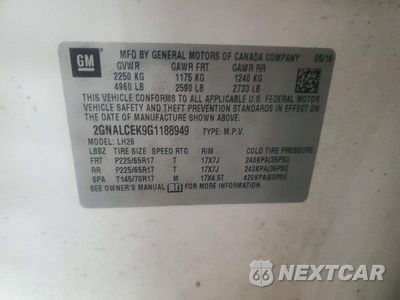 Zdjęcie 13 z 13 samochodu: 2016 CHEVROLET EQUINOX LT VIN:2GNALCEK9G1188949 - miniatura