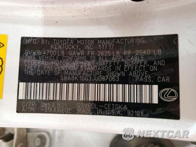 Zdjęcie 12 z 12 samochodu: 2018 LEXUS ES 350 VIN:58ABK1GG3JU087063 - miniatura