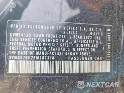 Zdjęcie 12 z 12 samochodu: 2019 VOLKSWAGEN JETTA S VIN:3VWCB7BU2KM187318 - miniatura