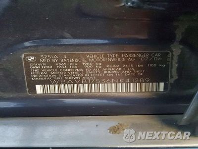 Zdjęcie 12 z 12 samochodu: 2006 BMW 325 I AUTOMATIC VIN:WBAVB17536NK41289 - miniatura