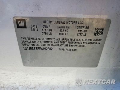 Zdjęcie 12 z 12 samochodu: 2014 CHEVROLET SONIC LTZ VIN:1G1JE5SB5E4192882 - miniatura
