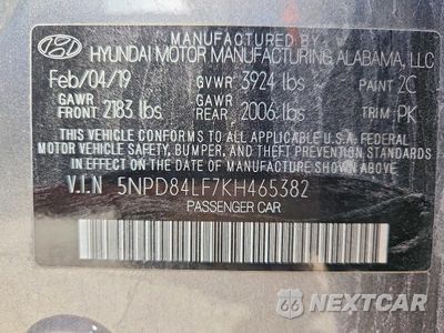 Zdjęcie 12 z 12 samochodu: 2019 HYUNDAI ELANTRA SEL VIN:5NPD84LF7KH465382 - miniatura