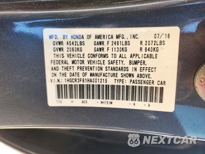 Zdjęcie 12 z 12 samochodu: 2017 HONDA ACCORD EXL VIN:1HGCR3F81HA001215 - miniatura