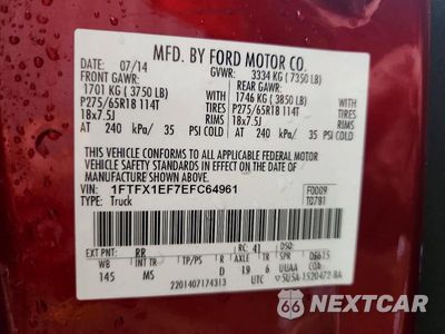 Zdjęcie 12 z 12 samochodu: 2014 FORD F150 SUPER CAB VIN:1FTFX1EF7EFC64961 - miniatura