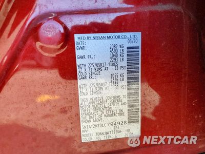 Zdjęcie 13 z 13 samochodu: 2020 NISSAN ROGUE SV VIN:5N1AT2MT0LC794928 - miniatura