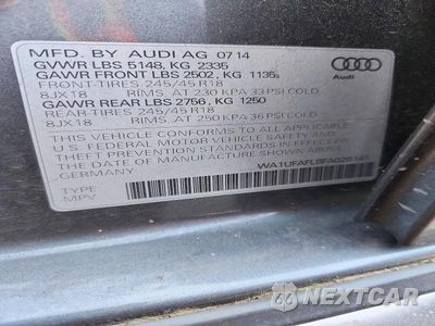 Zdjęcie 12 z 12 samochodu: 2015 AUDI A4 ALLROAD PREMIUM PLUS VIN:WA1UFAFL8FA026141 - miniatura