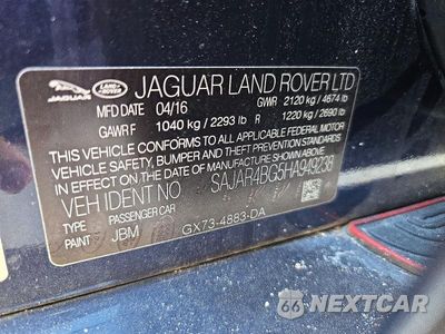 Zdjęcie 12 z 12 samochodu: 2017 JAGUAR XE VIN:SAJAR4BG5HA949238 - miniatura