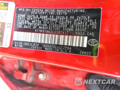 Zdjęcie 12 z 12 samochodu: 2020 TOYOTA CAMRY XSE VIN:4T1K61AK2LU307417 - miniatura