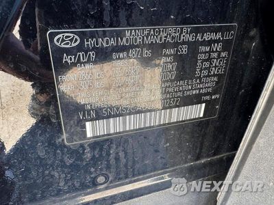Zdjęcie 12 z 12 samochodu: 2019 HYUNDAI SANTA FE SE VIN:5NMS2CAD2KH112372 - miniatura