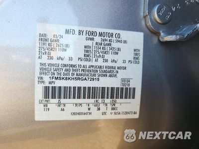 Zdjęcie 13 z 13 samochodu: 2024 FORD EXPLORER ST-LINE VIN:1FMSK8KH5RGA72915 - miniatura