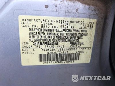Zdjęcie 13 z 13 samochodu: 2011 NISSAN SENTRA 2.0 VIN:3N1AB6AP6BL640915 - miniatura