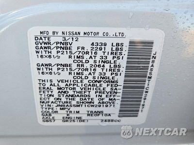 Zdjęcie 14 z 14 samochodu: 2012 NISSAN ROGUE S VIN:JN8AS5MT1CW291971 - miniatura