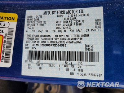 Zdjęcie 13 z 13 samochodu: 2023 FORD BRONCO SPORT BIG BEND VIN:3FMCR9B66PRD64583 - miniatura