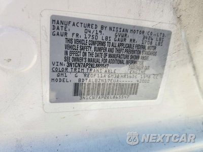 Zdjęcie 13 z 13 samochodu: 2019 NISSAN VERSA SV VIN:3N1CN7AP2KL865547 - miniatura