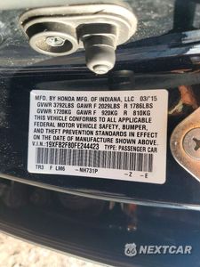 Zdjęcie 13 z 13 samochodu: 2015 HONDA CIVIC EX VIN:19XFB2F80FE244423 - miniatura
