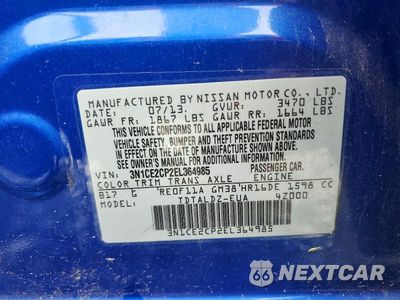 Zdjęcie 13 z 13 samochodu: 2014 NISSAN VERSA NOTE SV VIN:3N1CE2CP2EL364985 - miniatura