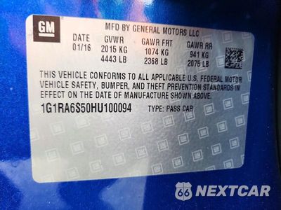 Zdjęcie 13 z 13 samochodu: 2017 CHEVROLET VOLT LT VIN:1G1RA6S50HU100094 - miniatura