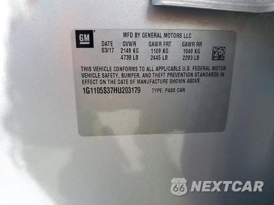 Zdjęcie 13 z 13 samochodu: 2017 CHEVROLET IMPALA LT VIN:1G1105S37HU203179 - miniatura