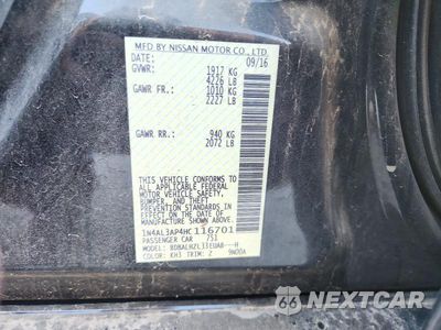 Zdjęcie 12 z 12 samochodu: 2017 NISSAN ALTIMA 2.5 SR VIN:1N4AL3AP4HC116701 - miniatura
