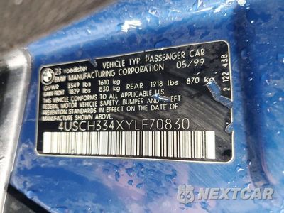 Zdjęcie 12 z 12 samochodu: 2000 BMW Z3 2.8 VIN:4USCH334XYLF70830 - miniatura