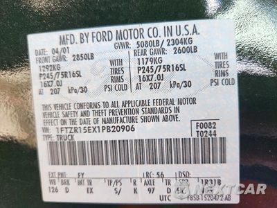 Zdjęcie 12 z 12 samochodu: 2001 FORD RANGER SUPER CAB VIN:1FTZR15EX1PB20906 - miniatura