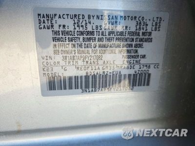 Zdjęcie 12 z 12 samochodu: 2015 NISSAN SENTRA SR VIN:3N1AB7AP9FY217082 - miniatura
