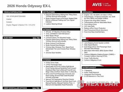Zdjęcie 13 z 14 samochodu: 2026 HONDA ODYSSEY EXL VIN:5FNRL6H65TB044608 - miniatura