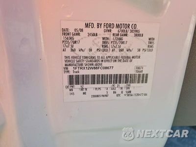 Zdjęcie 12 z 12 samochodu: 2008 FORD F150 VIN:1FTRX12W88FC08677 - miniatura