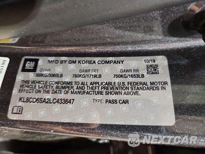 Zdjęcie 12 z 12 samochodu: 2020 CHEVROLET SPARK 1LT VIN:KL8CD6SA2LC433647 - miniatura