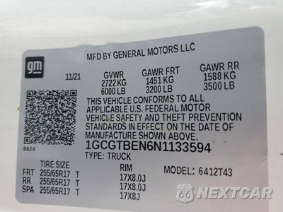 Zdjęcie 13 z 13 samochodu: 2022 CHEVROLET COLORADO VIN:1GCGTBEN6N1133594 - miniatura