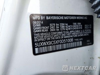 Zdjęcie 12 z 12 samochodu: 2015 BMW X3 XDRIVE28I VIN:5UXWX9C5XF0D51008 - miniatura