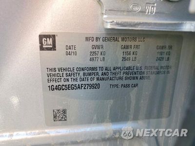Zdjęcie 12 z 12 samochodu: 2010 BUICK LACROSSE VIN:1G4GC5EG5AF279920 - miniatura