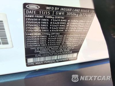 Zdjęcie 13 z 13 samochodu: 2016 LAND ROVER RANGE ROVER HSE VIN:SALGS2VF5GA269058 - miniatura