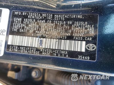 Zdjęcie 12 z 12 samochodu: 2015 TOYOTA CAMRY LE VIN:4T1BF1FK5FU036429 - miniatura