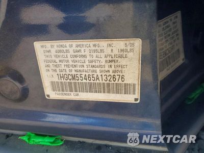 Zdjęcie 12 z 12 samochodu: 2005 HONDA ACCORD LX VIN:1HGCM55465A132676 - miniatura