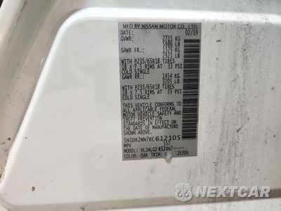 Zdjęcie 13 z 13 samochodu: 2019 NISSAN PATHFINDER SL VIN:5N1DR2MN7KC612105 - miniatura