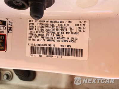 Zdjęcie 13 z 13 samochodu: 2014 HONDA CR-V EX VIN:5J6RM4H52EL042186 - miniatura