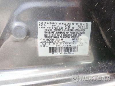Zdjęcie 12 z 12 samochodu: 2018 NISSAN VERSA VIN:3N1CN7AP1JL825166 - miniatura