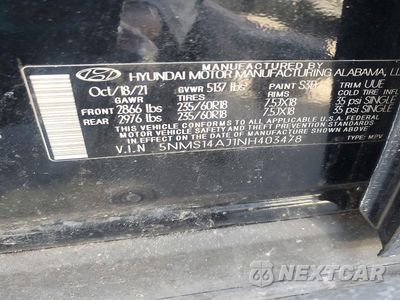 Zdjęcie 13 z 13 samochodu: 2022 HYUNDAI SANTA FE SE VIN:5NMS14AJ1NH403478 - miniatura
