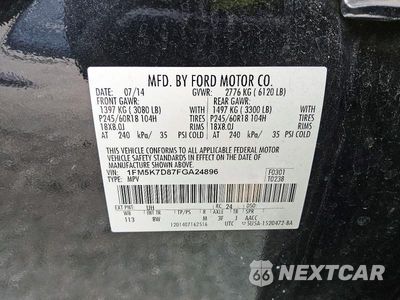 Zdjęcie 13 z 13 samochodu: 2015 FORD EXPLORER XLT VIN:1FM5K7D87FGA24896 - miniatura