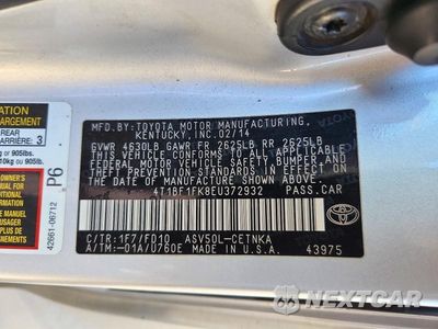 Zdjęcie 13 z 13 samochodu: 2014 TOYOTA CAMRY LE VIN:4T1BF1FK8EU372932 - miniatura