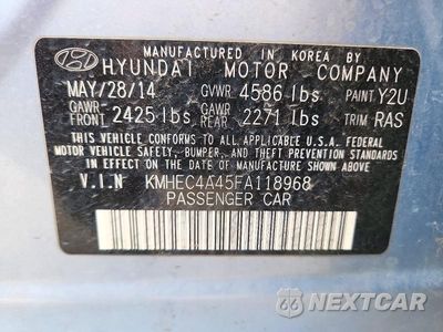 Zdjęcie 12 z 12 samochodu: 2015 HYUNDAI SONATA HYBRID LIMITED VIN:KMHEC4A45FA118968 - miniatura