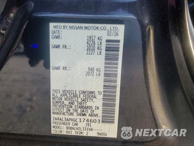 Zdjęcie 12 z 12 samochodu: 2016 NISSAN ALTIMA 2.5 SR VIN:1N4AL3APXGC174603 - miniatura